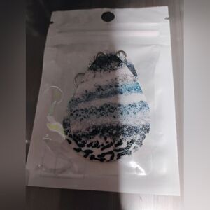 New Blue and Black Patterned Teardrop Earrings